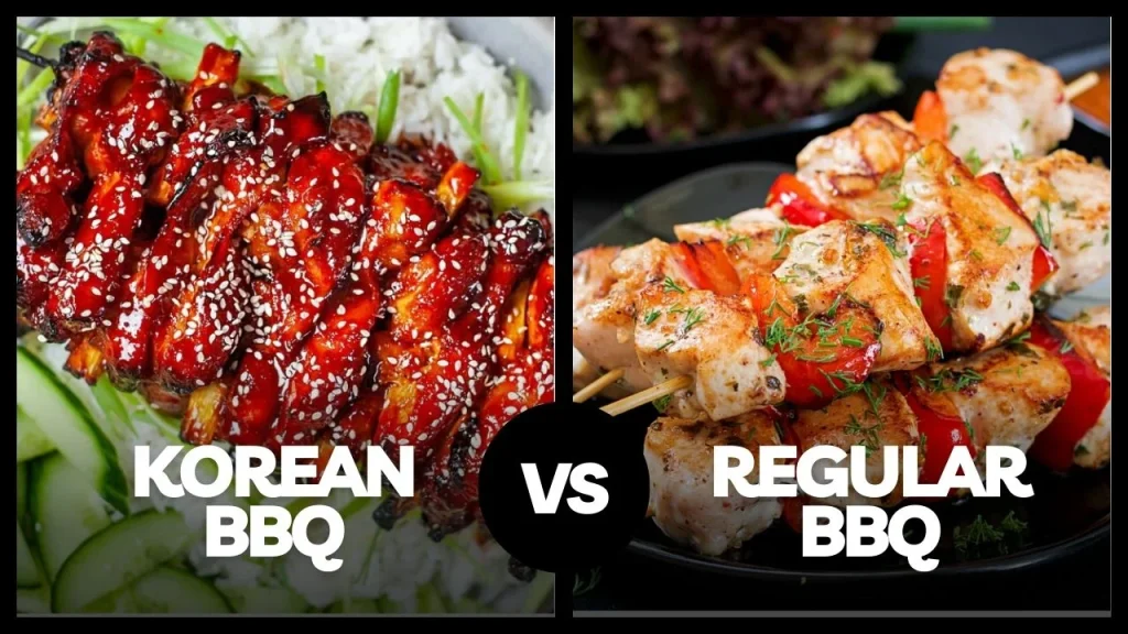 image is about korean bbq vs regular bbq