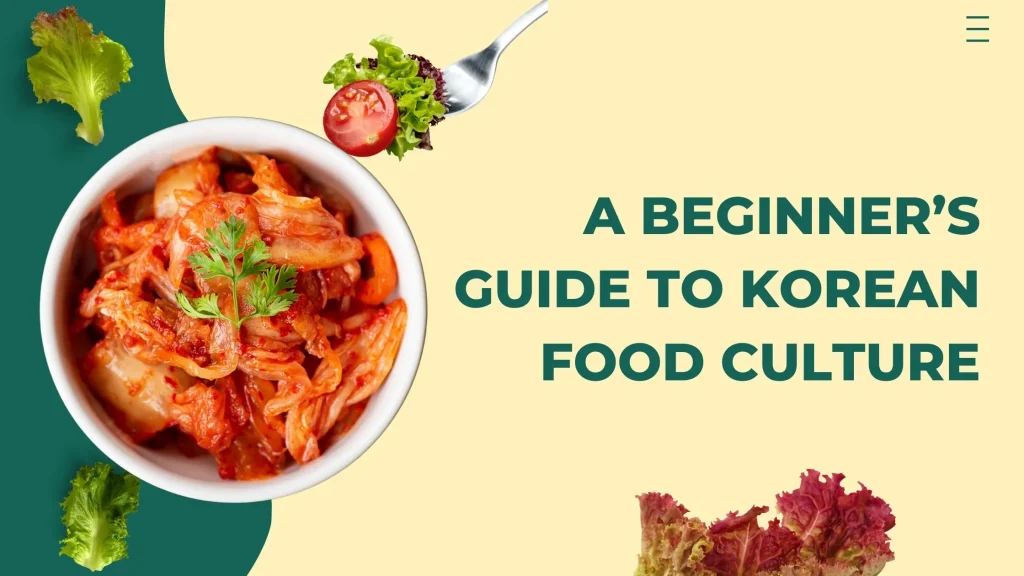 Bowl of traditional Korean kimchi with fresh lettuce and tomato salad, featured image for A Beginner’s Guide to Korean Food Culture blog